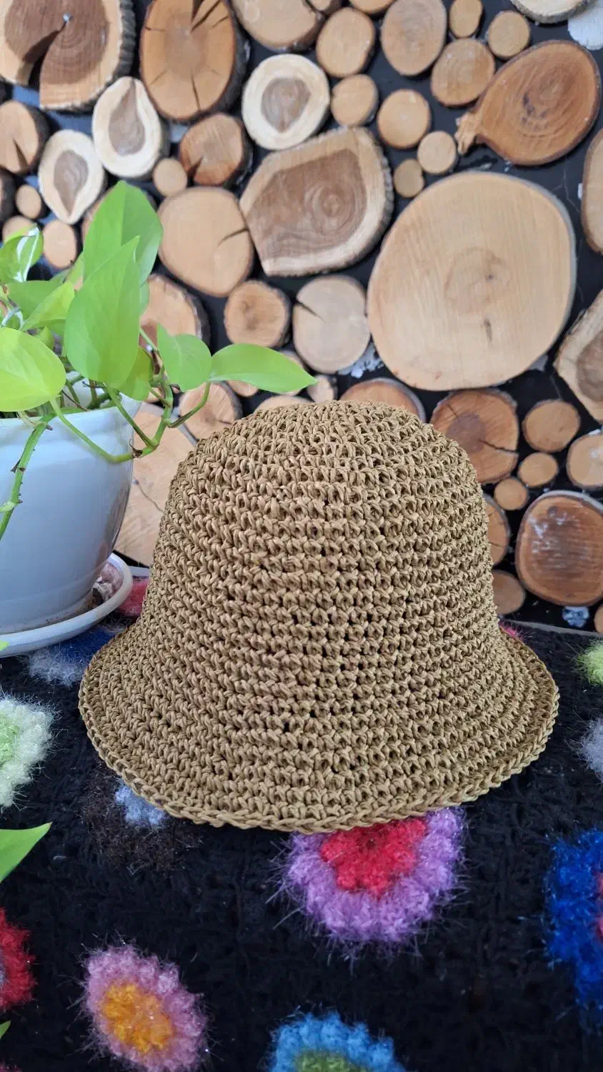 کلاه ساحلی دستباف رافیا|لباس|جم, |دیوار