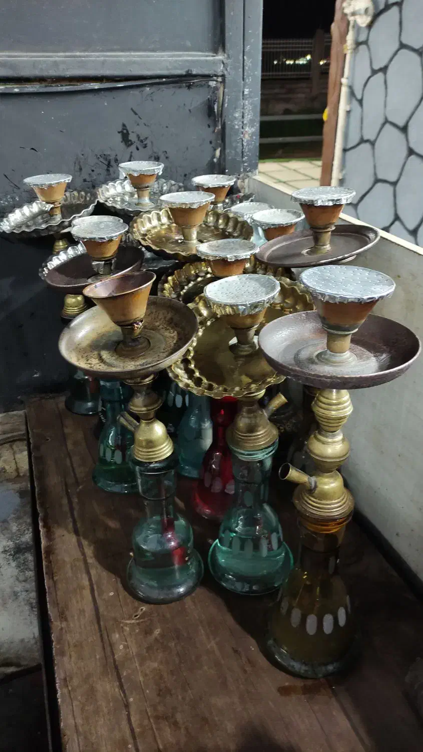 تعدادی قلیان برنجی قهوه خانه|کلکسیون و سرگرمی|لنگرود, |دیوار