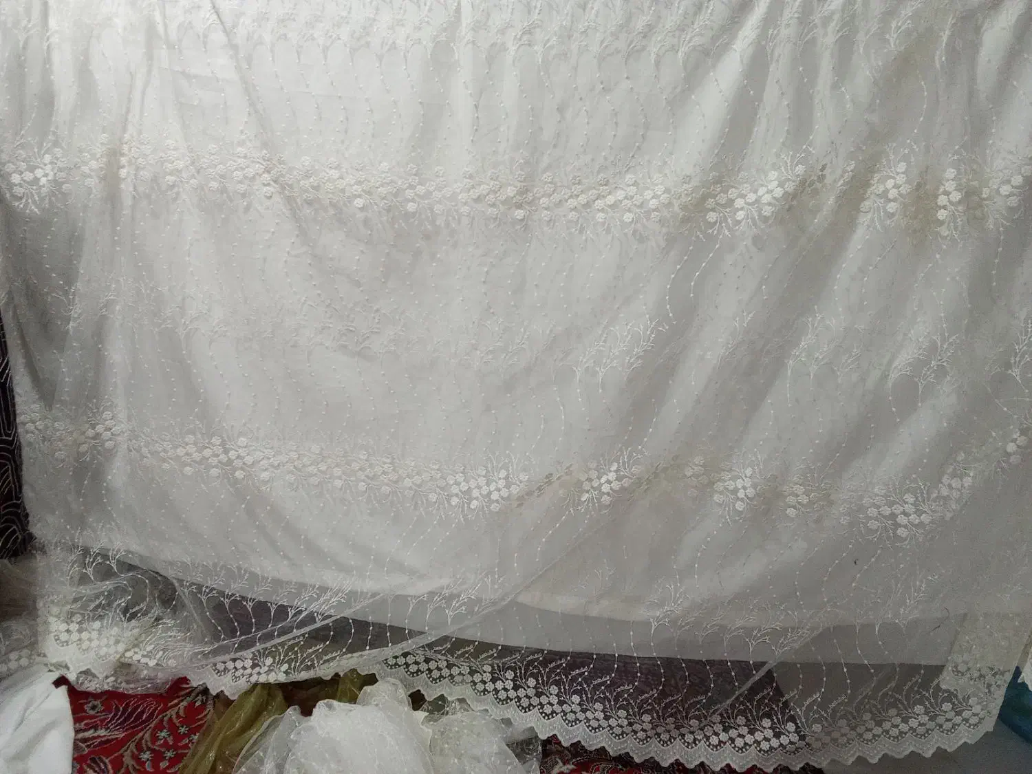 پرده گل پمبه ای|پرده، رانر، رومیزی|کرمانشاه, |دیوار