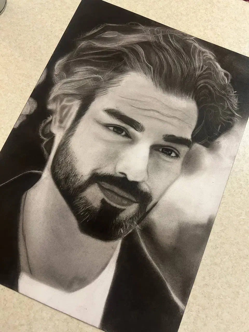 سفارش طراحی پرتره سیاه قلم|تابلو، نقاشی، عکس|تبریز, |دیوار