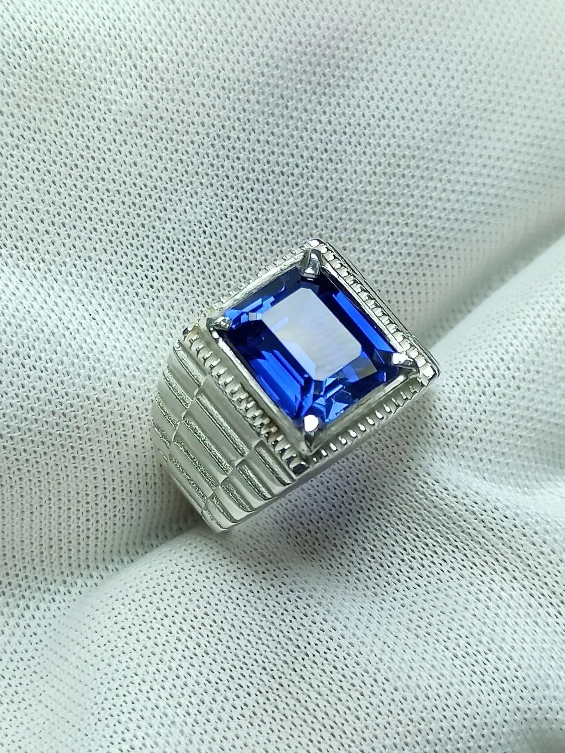 انگشتر نقره برند رولکس یاقوت کبود طبیعی رویال بلو|جواهرات|تهران, چیذر|دیوار