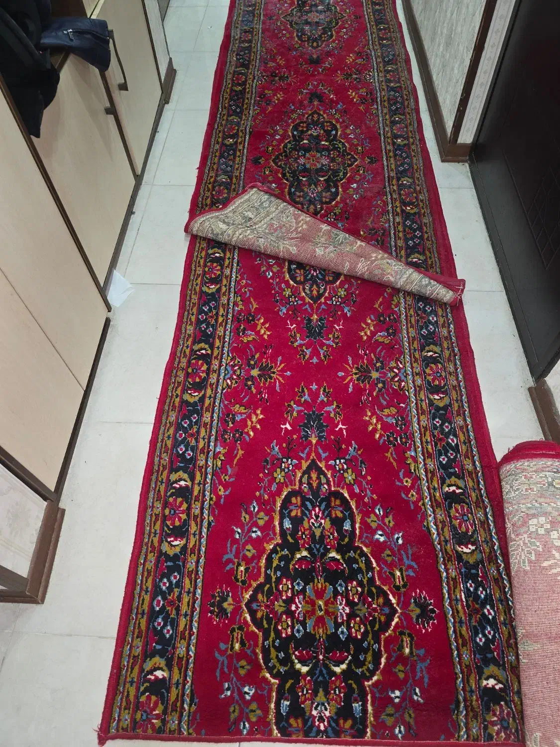 کناره قالی ماشینی..|فرش|شیراز, گود خزینه|دیوار