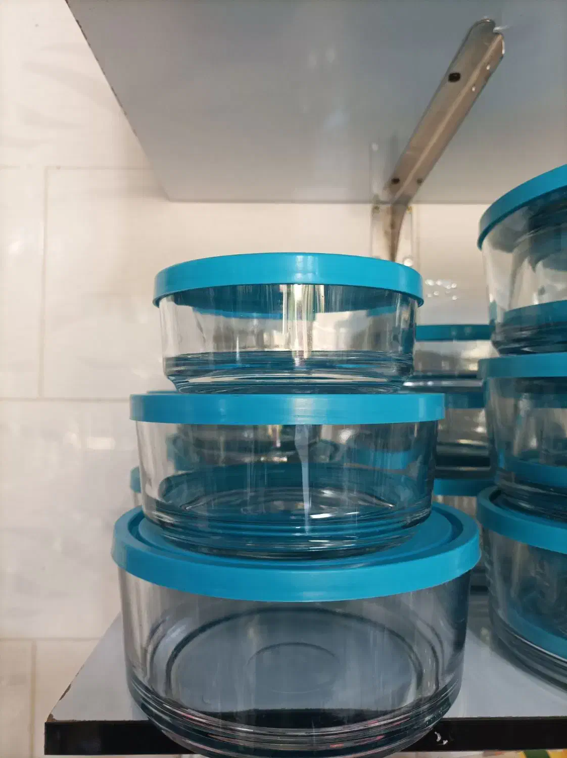 ظروف ۳ تکه نگهدارنده شیشه ای|ظروف نگهدارنده، پلاستیکی، یک‌بارمصرف|شیراز, پودنک|دیوار