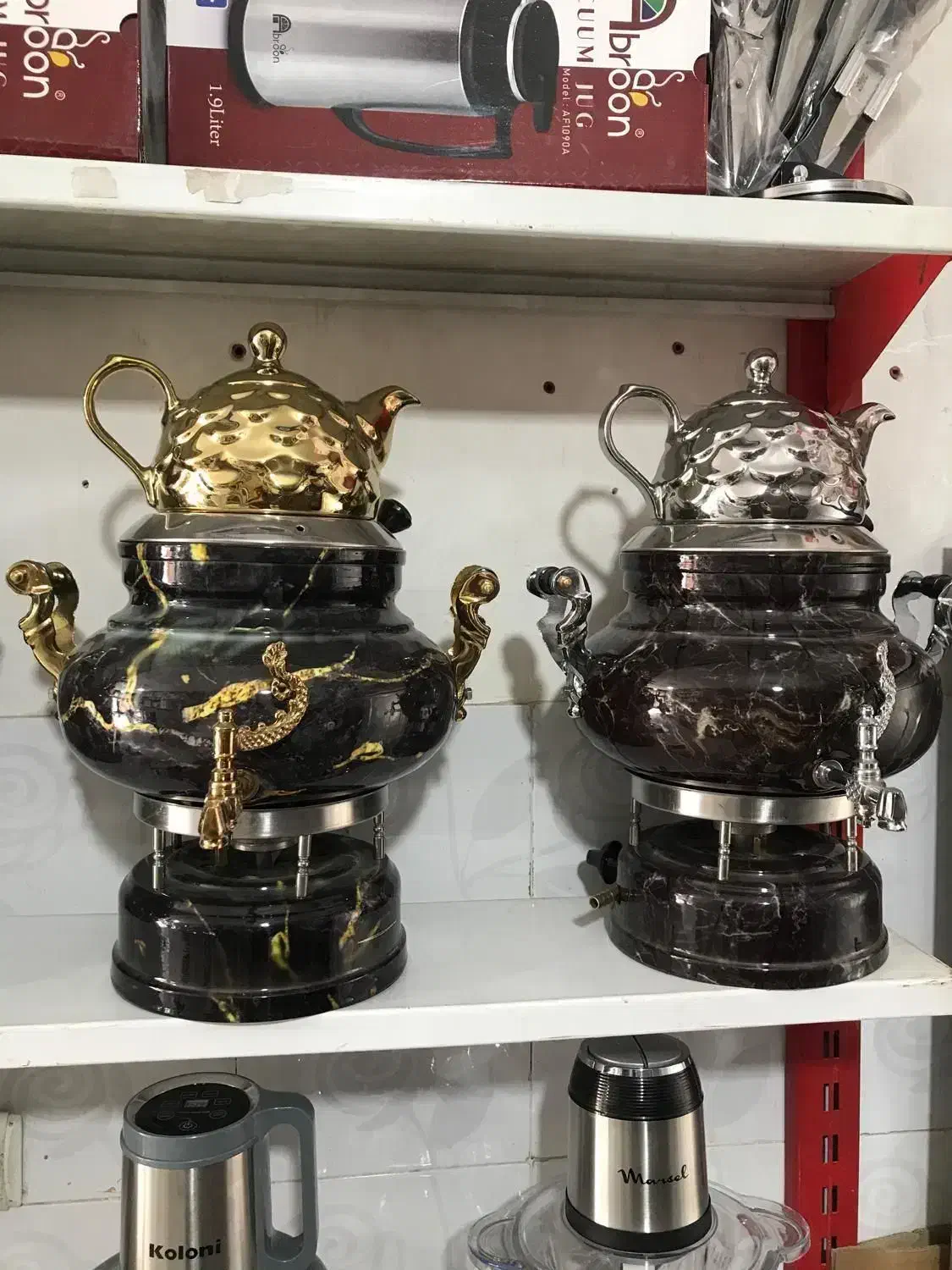 سماور گازی طرح سنگ استیل روگازی آیلار ارسال شهروند|سماور، چای‌ساز، قهوه‌ساز|مشهد, گلشور|دیوار