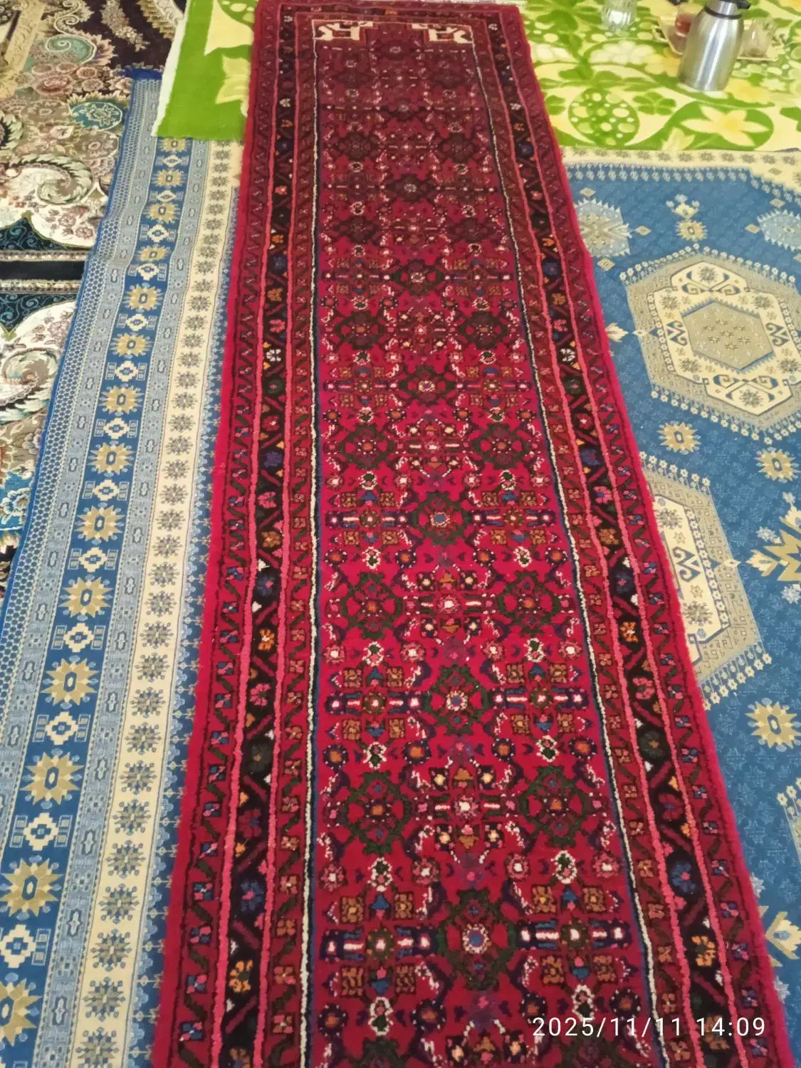 فرش دستباف کناره چهارونیم درهشتادسانت همدان|فرش|سنقر, |دیوار