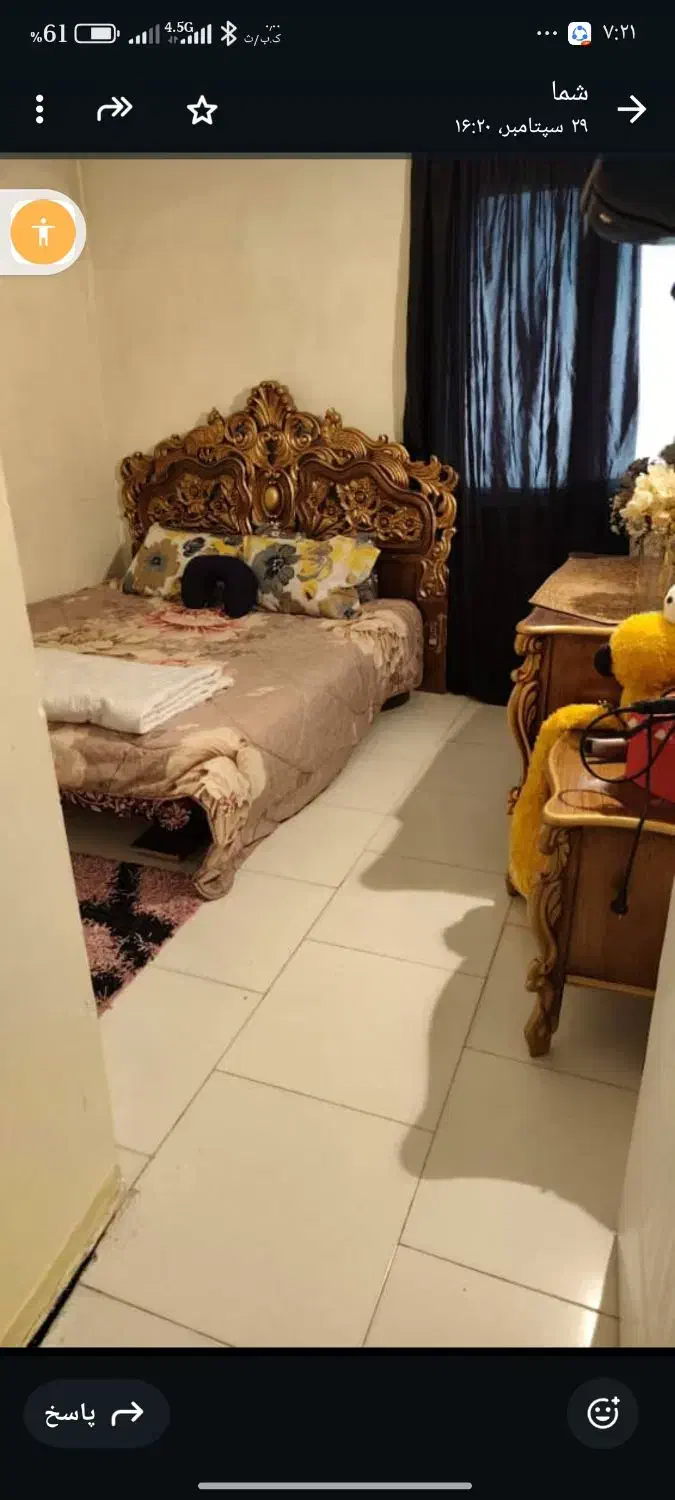 سرویس تخت خواب دونفره چوب راش طرح طاووس سلطنتی|تخت و سرویس خواب|پردیس, فاز ۱|دیوار