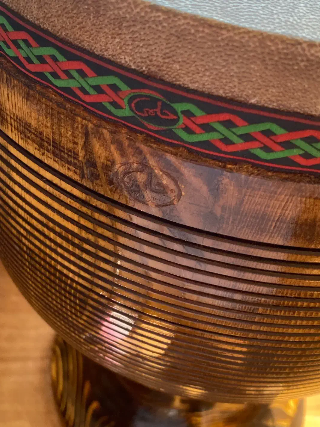 تنبک ۲۷ تک مهر چوب گردو حرفه ای حلمی با سافت کیس|سازهای سنتی|تهران, اکباتان|دیوار