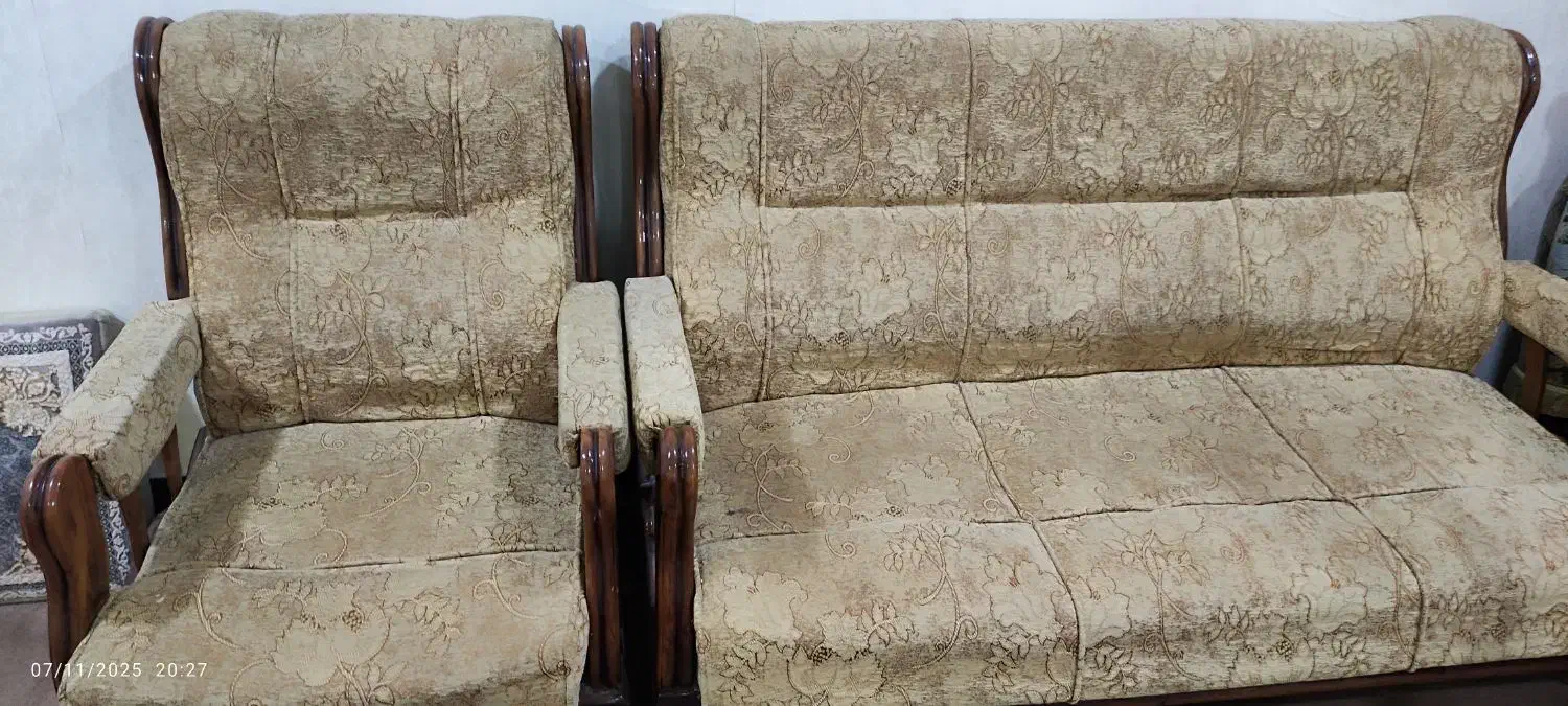 مبل چوب روس مدل آمریکایی ۷نفره|مبلمان خانگی و میز عسلی|بهبهان, |دیوار