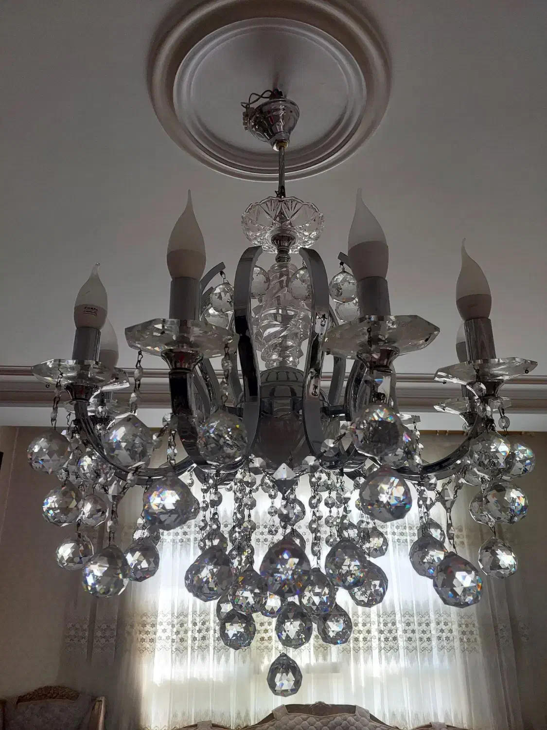 یک عدد لوستر تمام کروم تمام کریستال|لوستر و چراغ آویز|تهران, هفده شهریور|دیوار