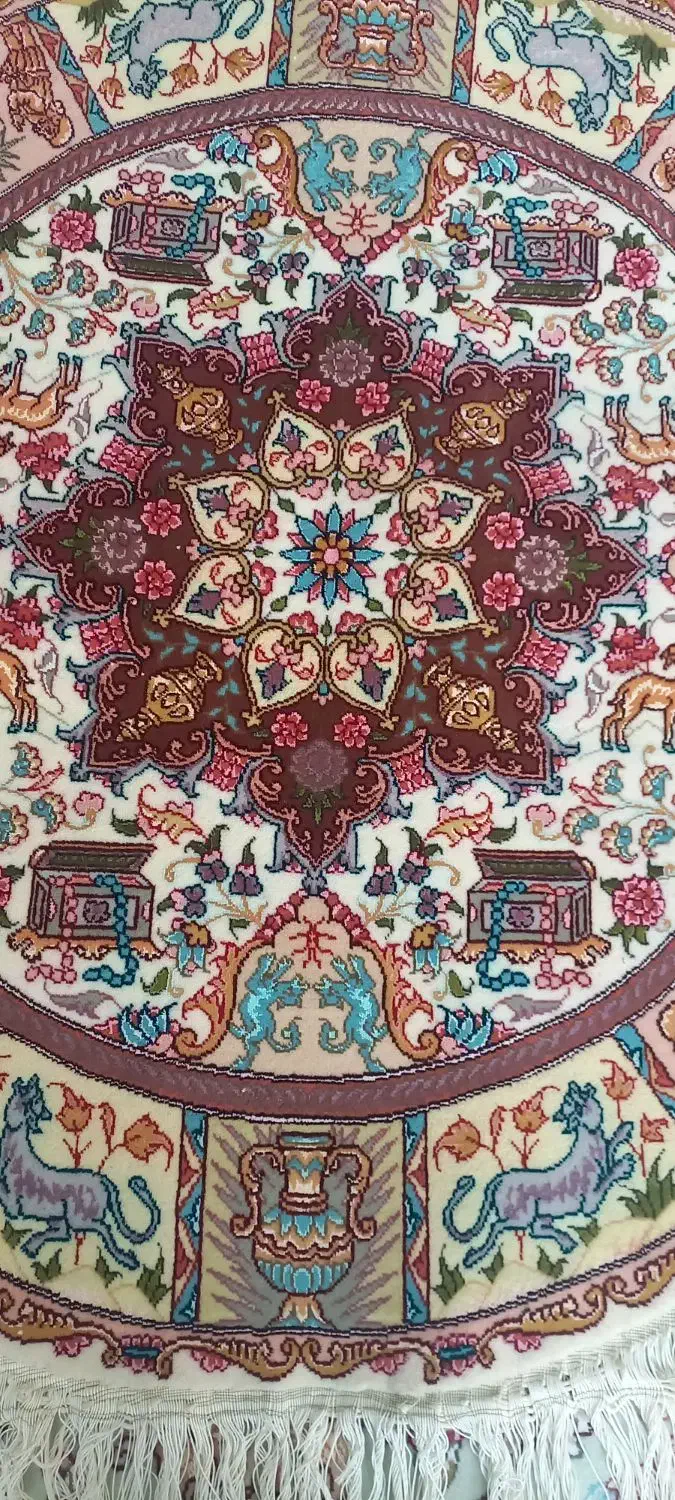 فرش دستبافت دایره ۱×۱ طرح فهوری رج ۵۰|فرش|تبریز, |دیوار