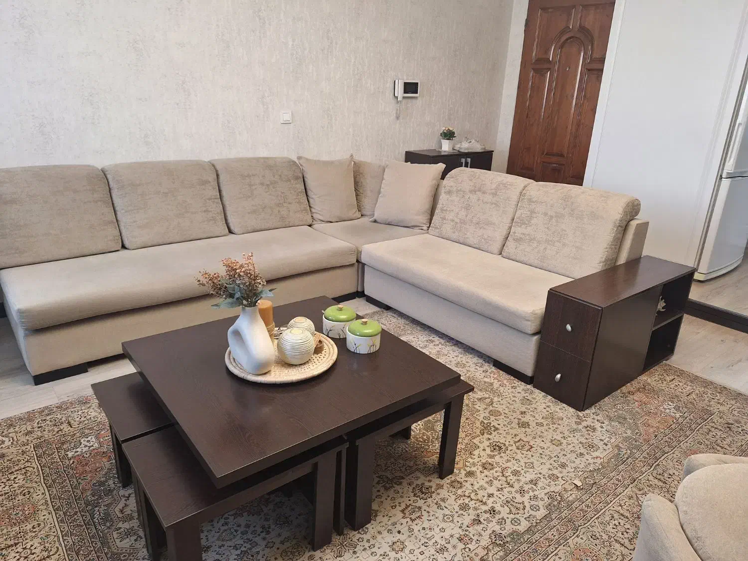 ست کامل مبلمان ال به همراه میزناهارخوری و میزTV|مبلمان خانگی و میز عسلی|تهران, کوی بیمه|دیوار