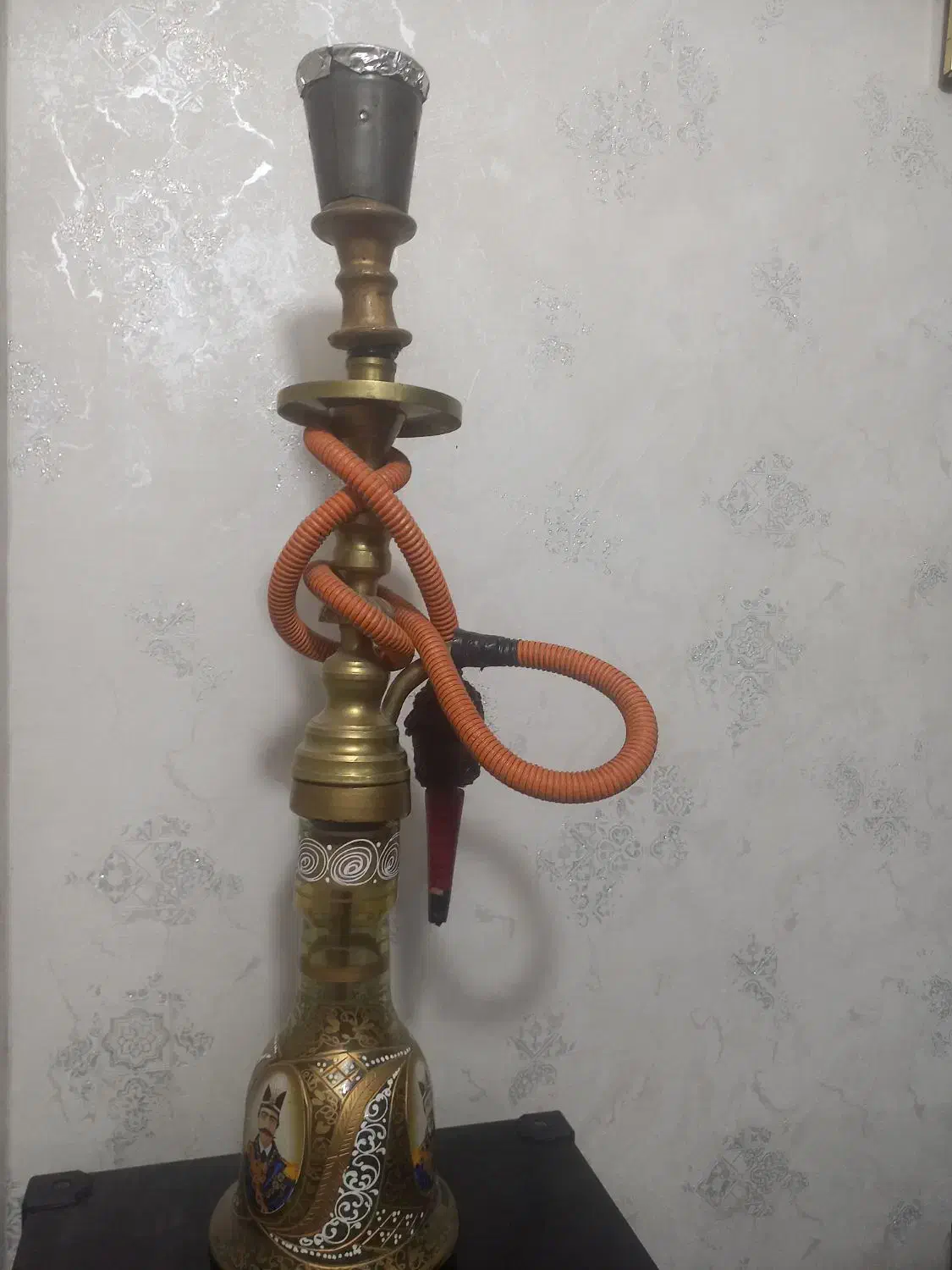 قلیان برنزی زیبا سنگین و (اگزوز)|صنایع دستی و سایر لوازم تزئینی|خسروشاه, |دیوار