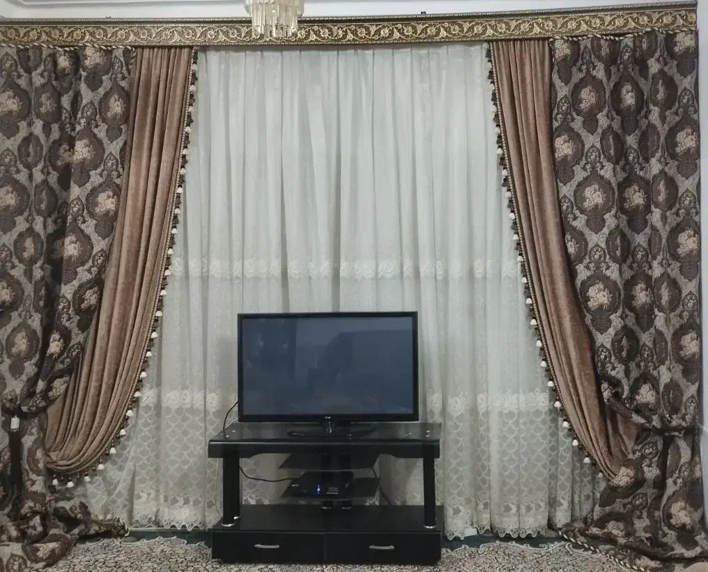 پرده کامل با کتیبه عالی دوسال نصب|پرده، رانر، رومیزی|جهرم, |دیوار