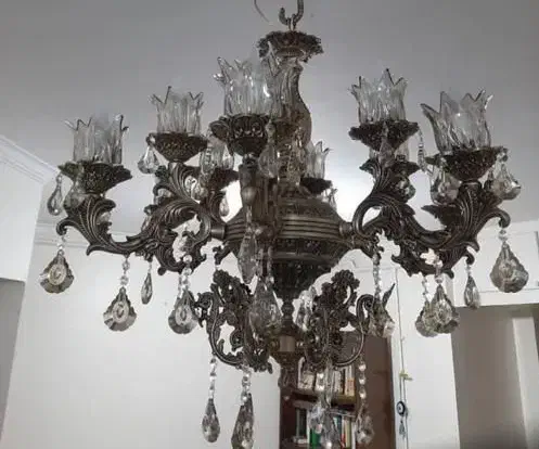 لوستر کریستال شاخه دوگل|لوستر و چراغ آویز|زابل, |دیوار