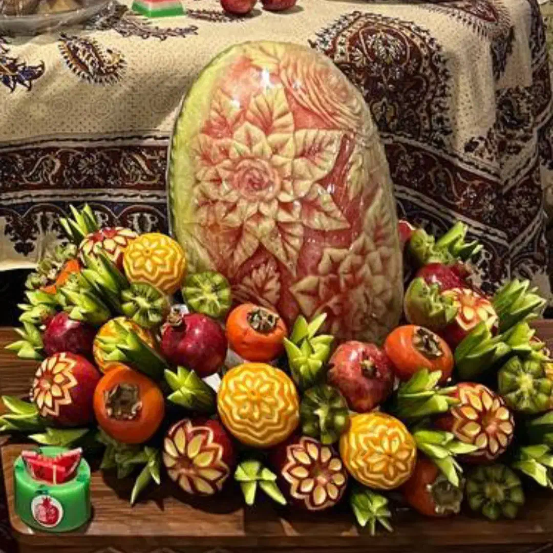 حکاکی هندوانه و میوه آرایی|خدمات پذیرایی، مراسم|خسروشاه, |دیوار