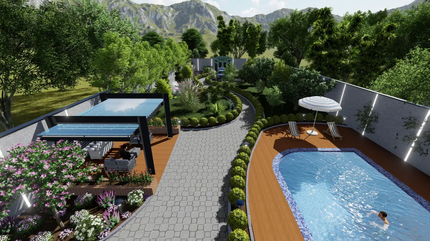 طراحی نقشه کشی اتوکد سه بعدی ویلا محوطه روف گاردن|خدمات پیشه و مهارت|نوشهر, |دیوار