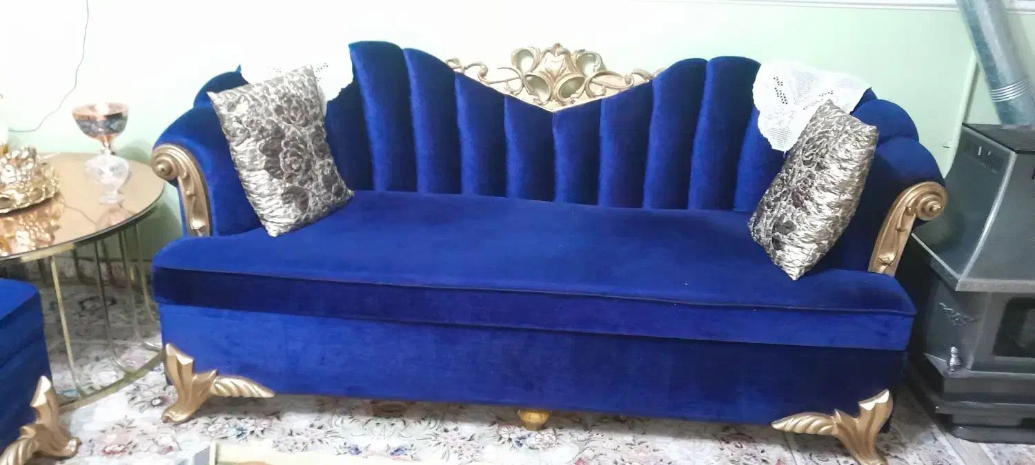 مبل آبی درباری|مبلمان خانگی و میز عسلی|نجف‌آباد, ویلاشهر|دیوار