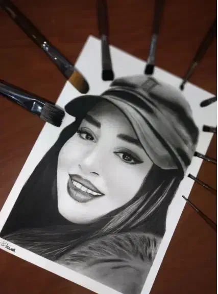 سیاه قلم طراحی چهره هدیه روز زن کادو روز مادر تولد|تابلو، نقاشی، عکس|تهران, جوادیه تهرانپارس|دیوار