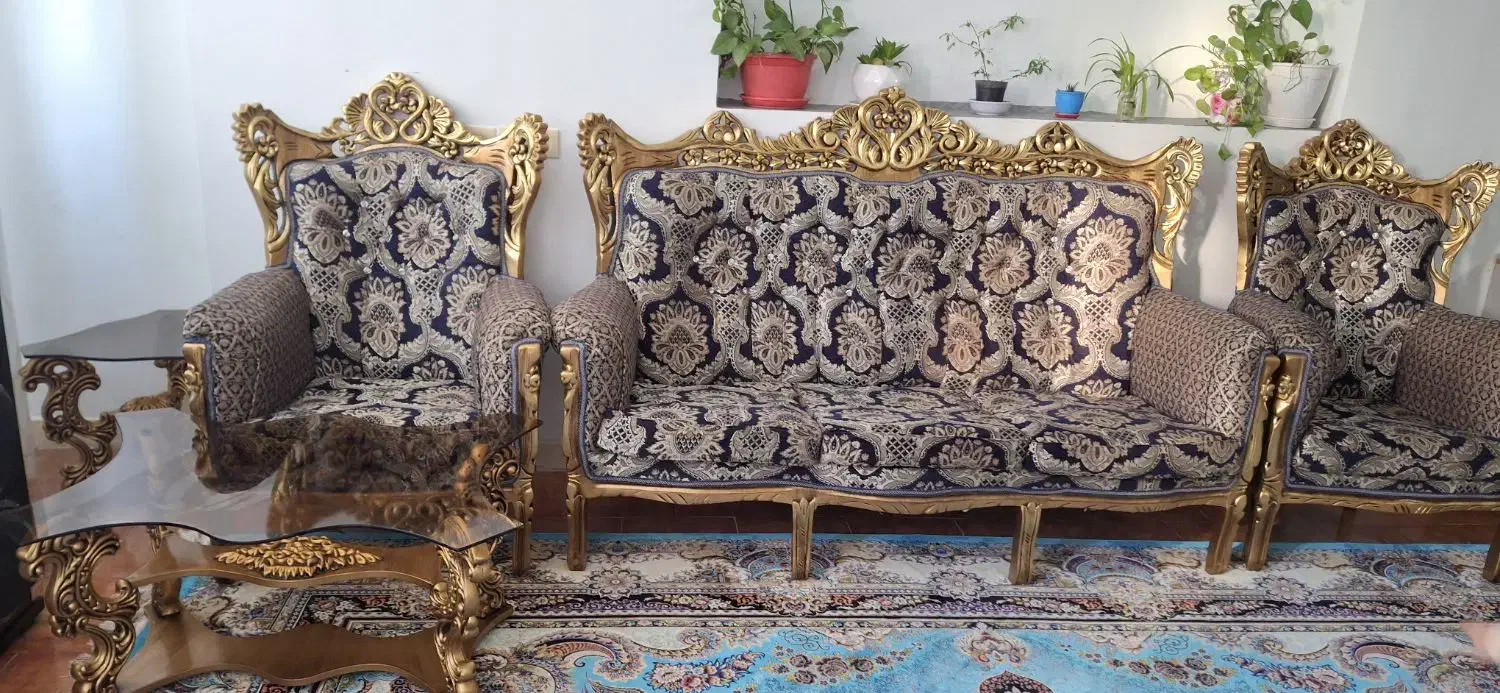 مبل 7 نفره استیل به همراه میز ناهارخوری|مبلمان خانگی و میز عسلی|ملارد, |دیوار