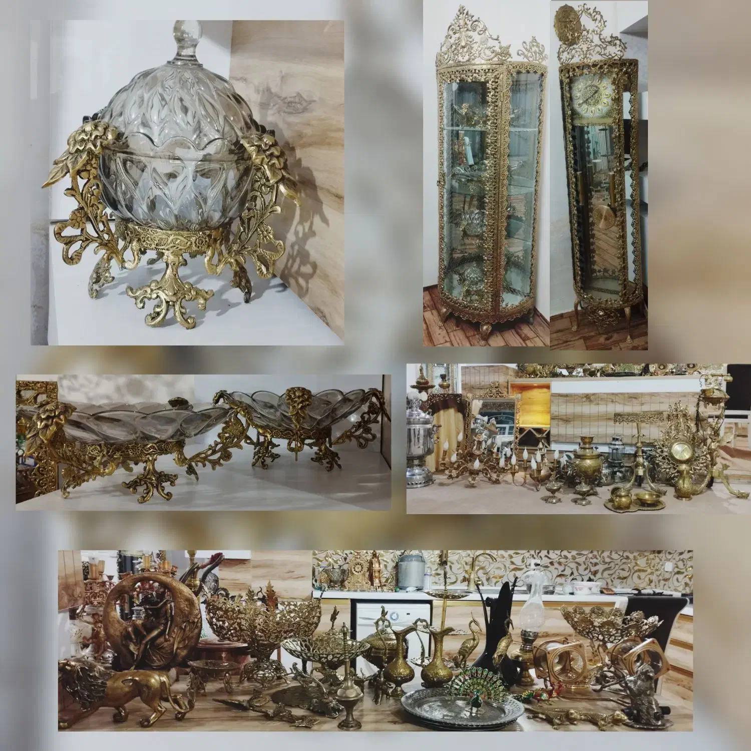 وسایل برنجی|کلکسیون اشیاء عتیقه|اقبالیه, |دیوار