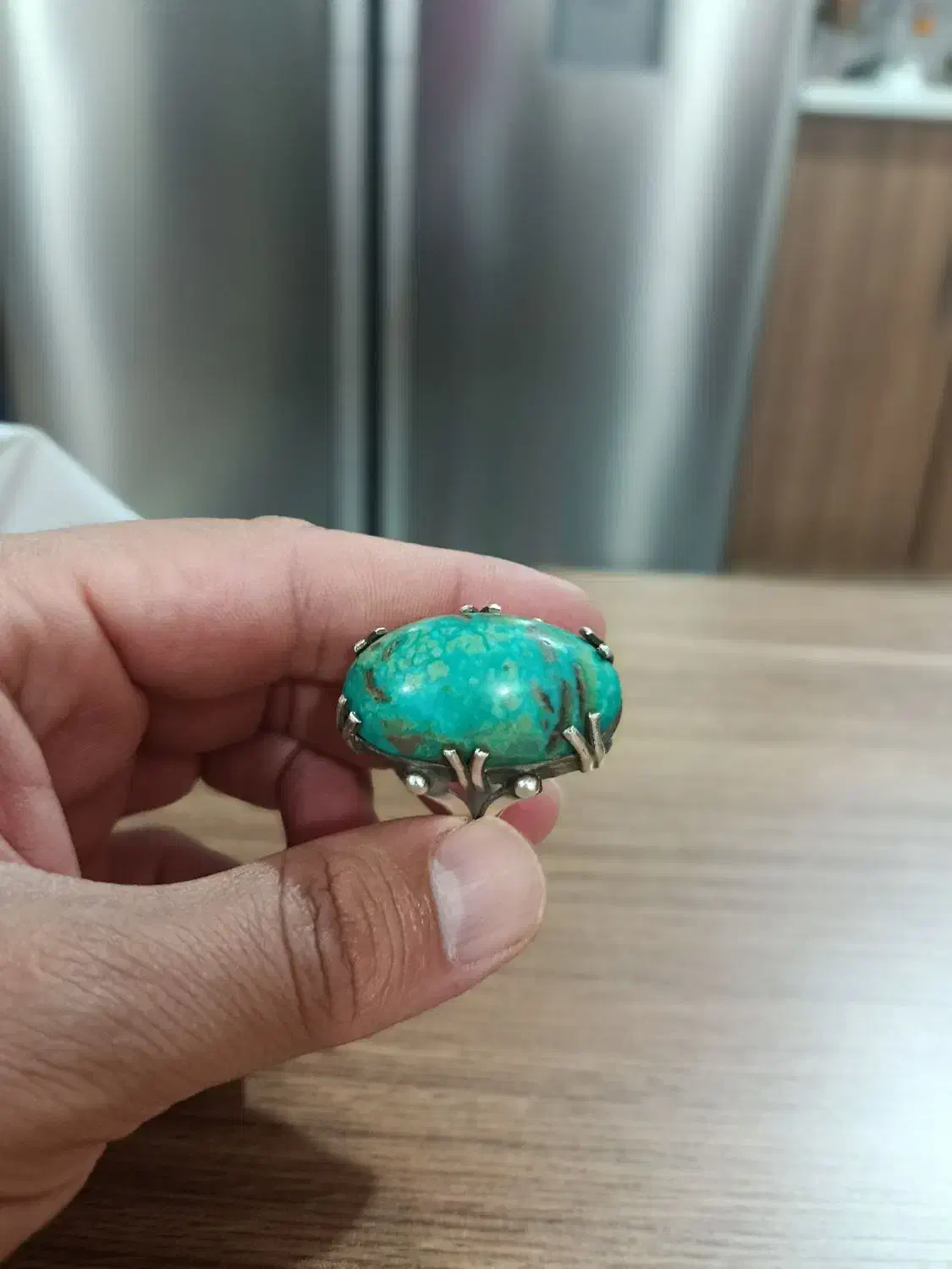 انگشتر فیروزه درشت قدیمی|جواهرات|خرم‌آباد, |دیوار