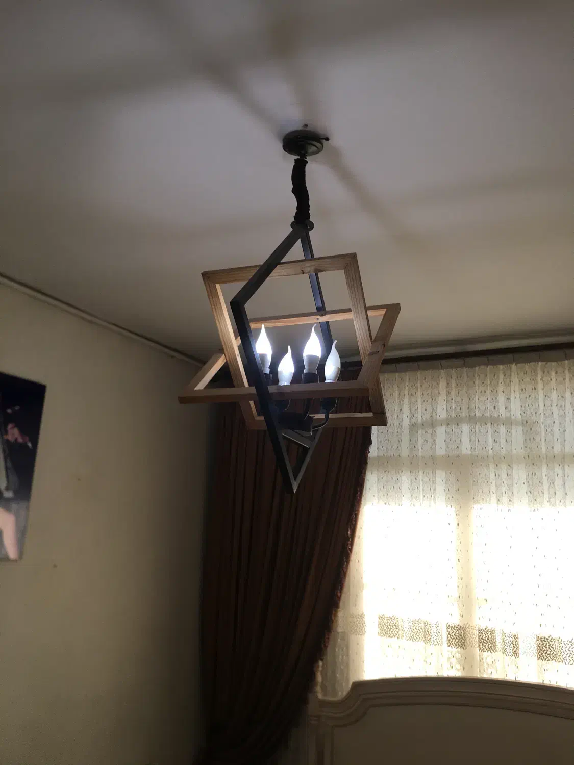 لوستر شیک چوبی|لوستر و چراغ آویز|کرج, فاز ۴ مهرشهر|دیوار