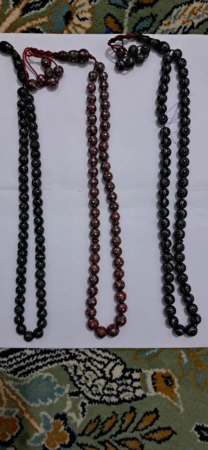 تسبیح داس کار شده نقره کوب|جواهرات|نجف‌آباد, صالح آباد|دیوار