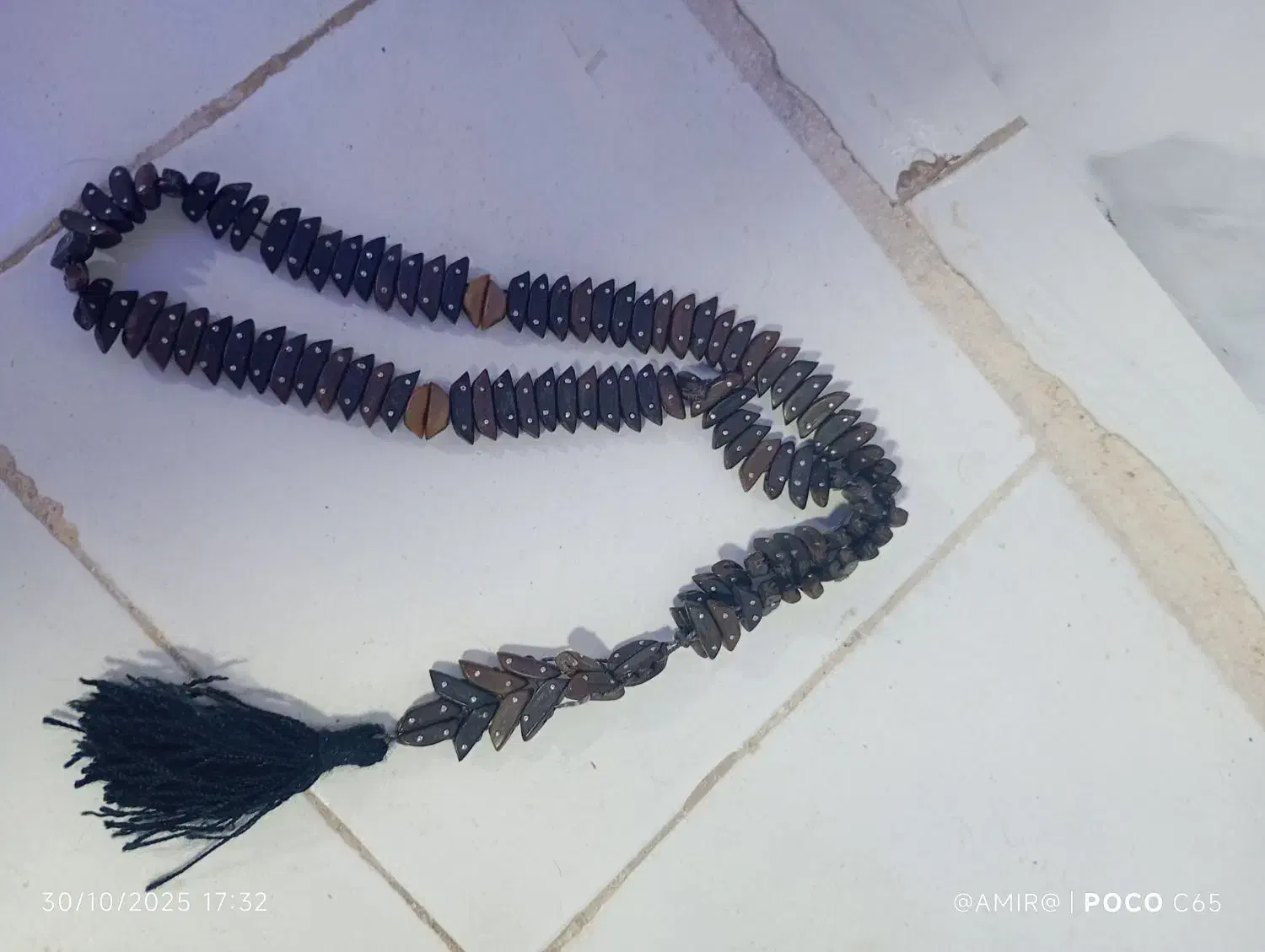 تسبیح دست بافت هسته خرما نقره کوب|زیورآلات و اکسسوری|محمدشهر, محمدشهر|دیوار