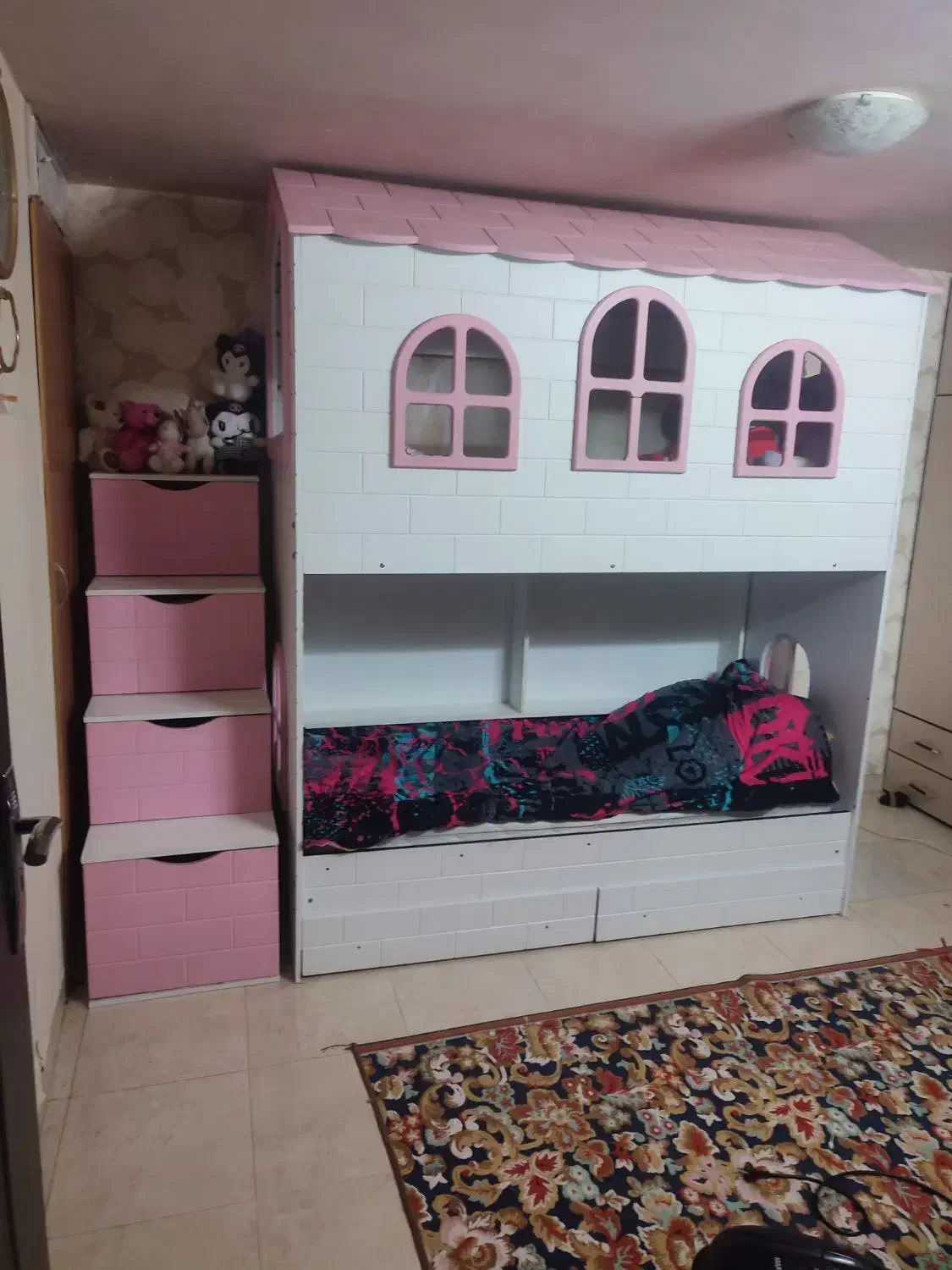 تخت خواب دو طبقه نوجوان مدل ویلایی|تخت و سرویس خواب|کاشان, قطب راوندی|دیوار