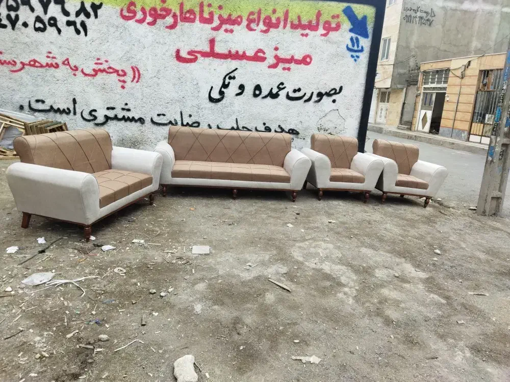 مبل راحتی چستر یونانی ست ۷ نفره اقساط|مبلمان خانگی و میز عسلی|ورزقان, |دیوار