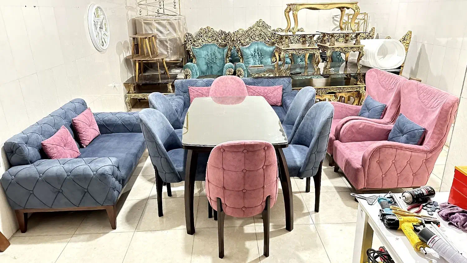 دو سرویس نهارخوری غذا خوری درحد نو شش نفره|میز و صندلی غذاخوری|کرمانشاه, |دیوار