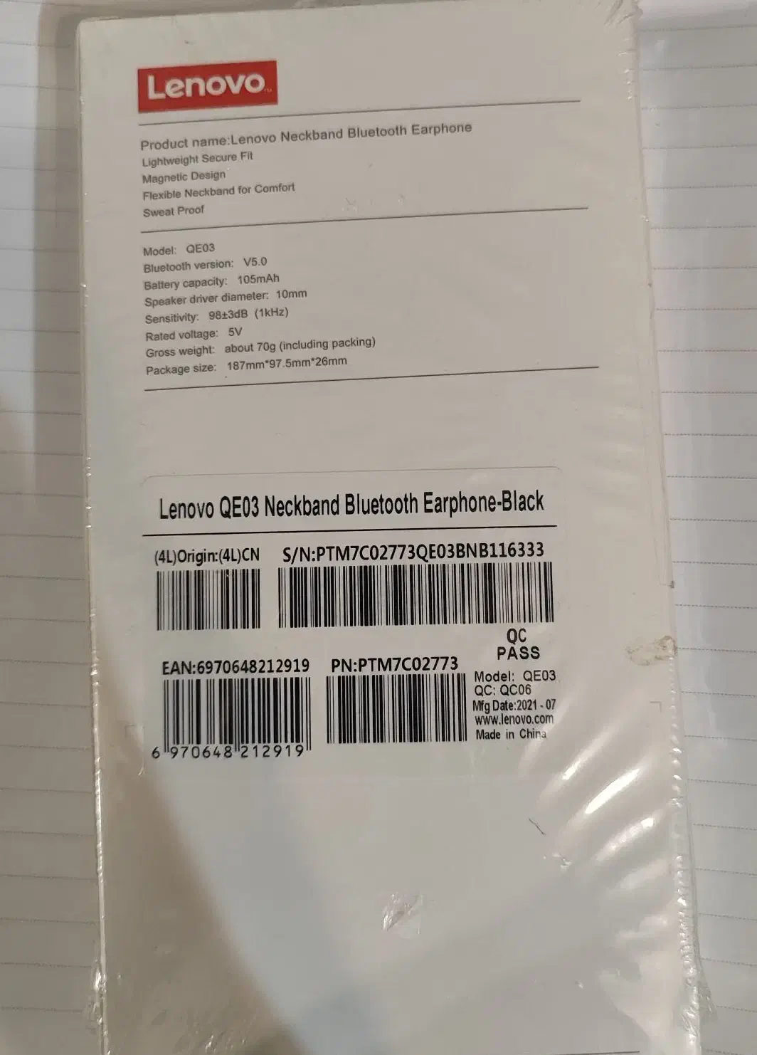 هندزفری بلوتوثی لنوو مدل QE03|لوازم جانبی موبایل و تبلت|قم, زنبیل آباد|دیوار