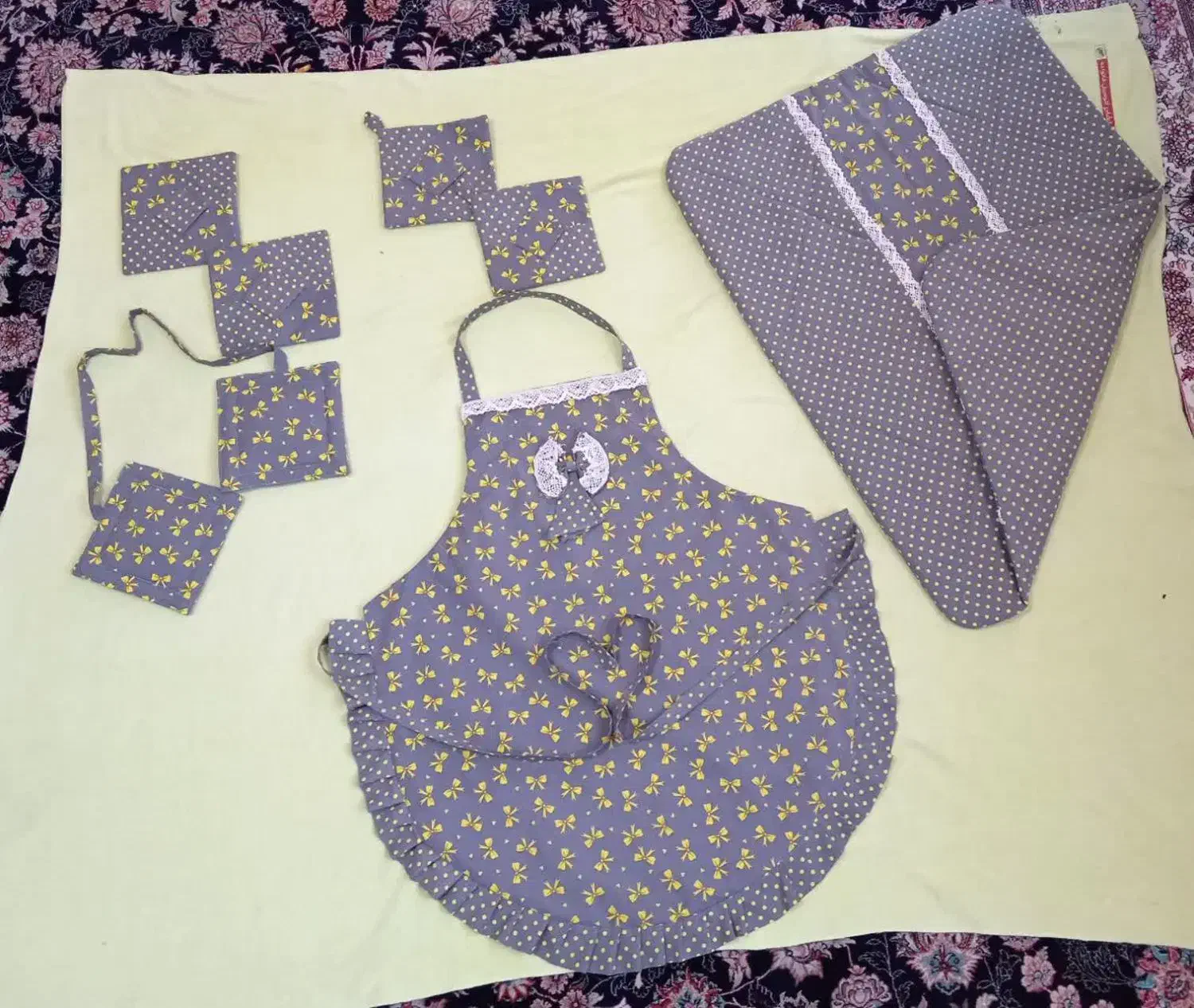 دوخت سرویس آشپزخانه پارچه ای|سفره، حوله، دستمال آشپزخانه|اراک, |دیوار