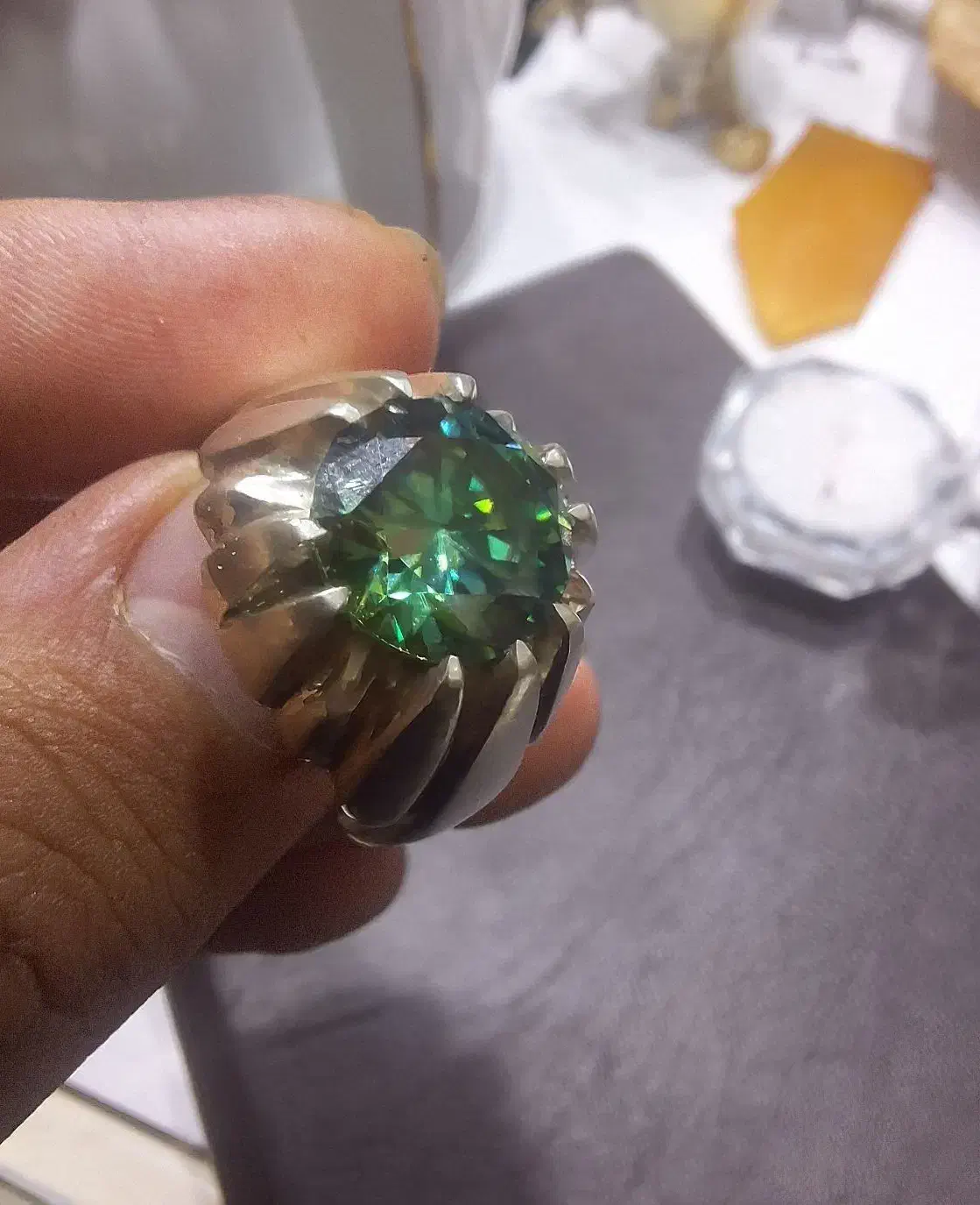 انگشتر نقره موزانایت|جواهرات|مراغه, |دیوار