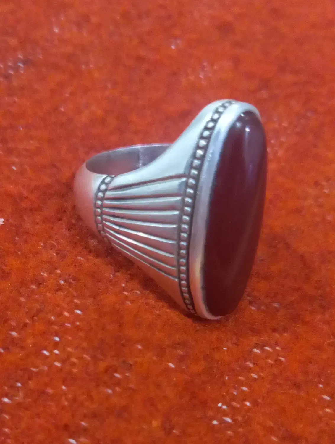 انگشتر عقیق بادامی|جواهرات|خرم‌آباد, |دیوار