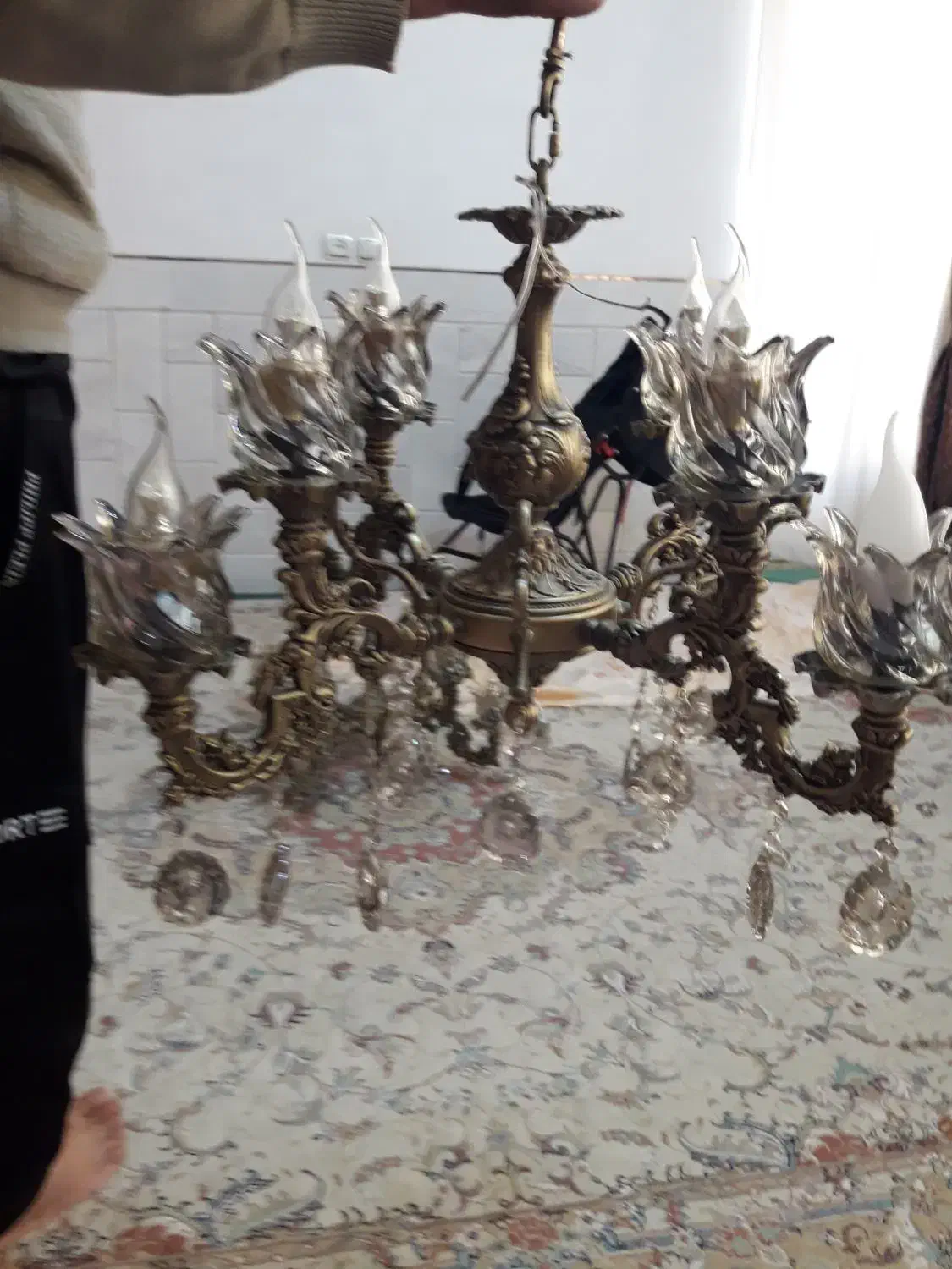 ۲ عدد لوستر ۴ شاخه ۸ شعله|لوستر و چراغ آویز|نجفآباد, گلدشت|دیوار