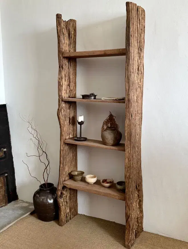شلف دیواری چوب دفورمه روستیک بسیار مستحکم|کتابخانه، شلف، قفسههای دیواری|اهواز, پادادشهر|دیوار
