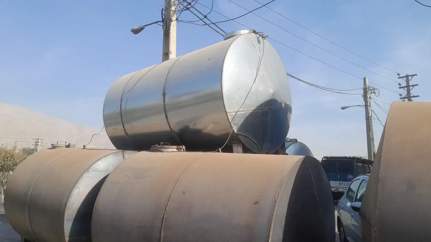 تانکر آب گالوانیزه مخزن گازوئیل منبع فلزی|مصالح و تجهیزات ساختمان|کرج, اتمسفر|دیوار