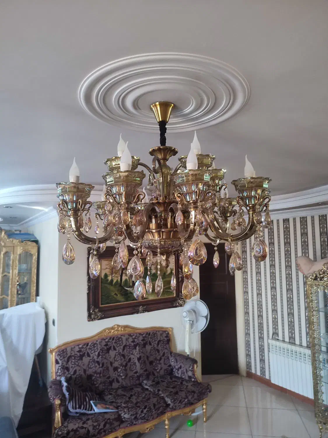 لوستر کریستالی|لوستر و چراغ آویز|ری, دولتآباد|دیوار