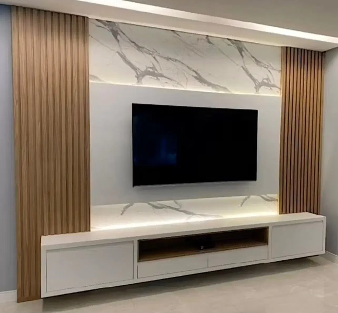 بازسازی ویلا کاغذ دیواری کفپوش ماربل تی وی وال|خدمات پیشه و مهارت|آمل, |دیوار