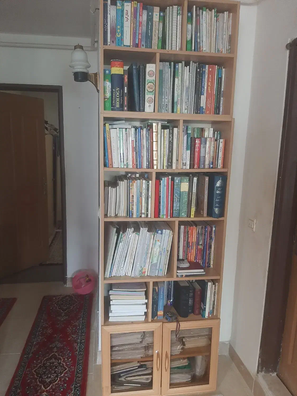 کتابخانه|کتابخانه، شلف، قفسه‌های دیواری|رشت, کوی مهر|دیوار