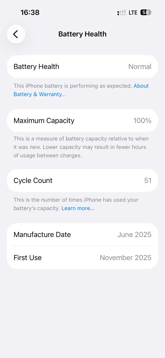 ایفون ۱۶نرمال باطری ۱۰۰|موبایل|کرج, عظیمیه|دیوار