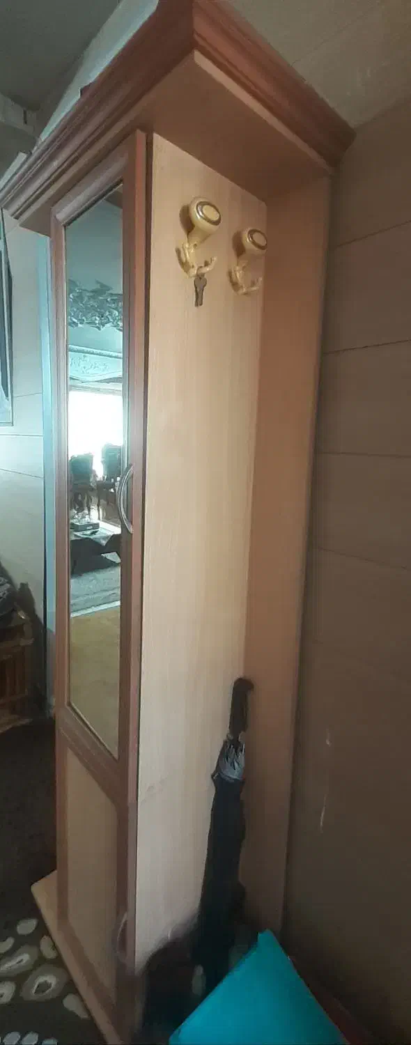 جا کفشی ایستاده هم جا لباسی در دو طرفش|جاکفشی، کمد، دراور|آمل, |دیوار