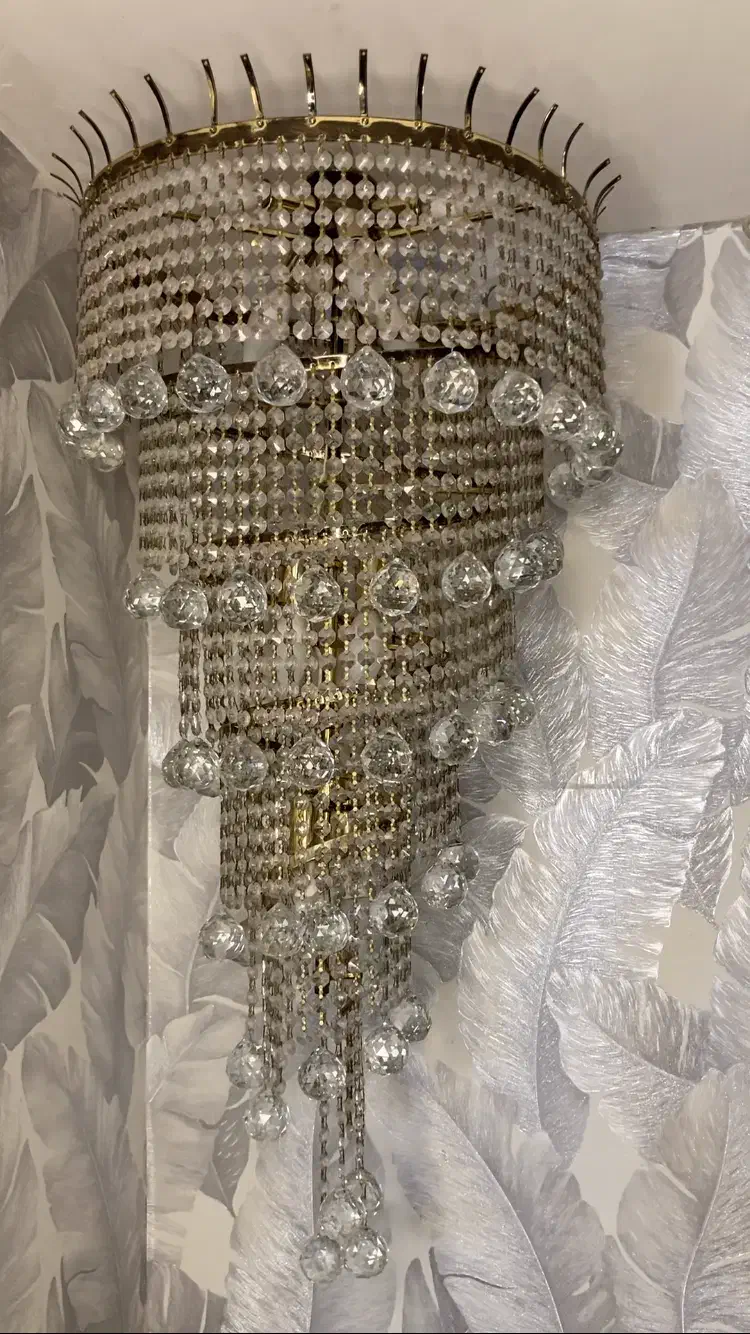 لوستر پنج طبقه کریستال|لوستر و چراغ آویز|گلستان (تهران), |دیوار