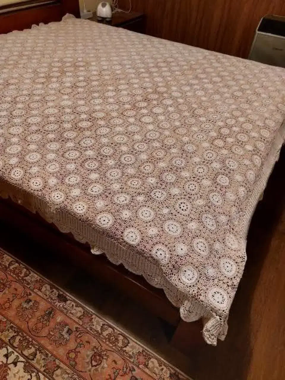 رو تختی 2/20*2/20 یا رومیزی قلاب بافی کار دست|سرویس روتختی|تهران, قلهک|دیوار