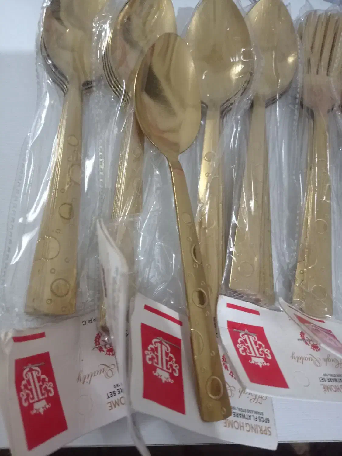 قاشق وچنگال طلایی|ظروف سرو و پذیرایی|تبریز, |دیوار