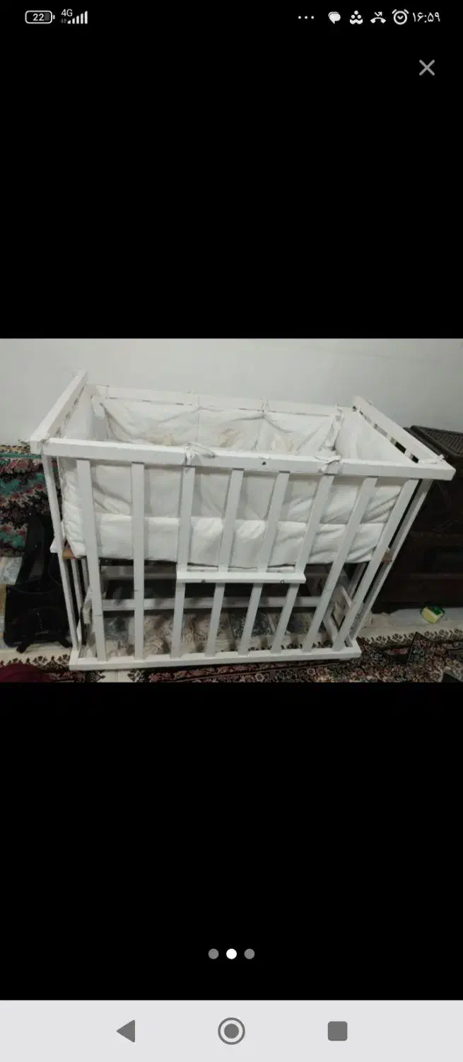 گهواره چوبی محکم ودر حد نو فقط نهصد|اسباب و اثاث بچه|سنندج, |دیوار