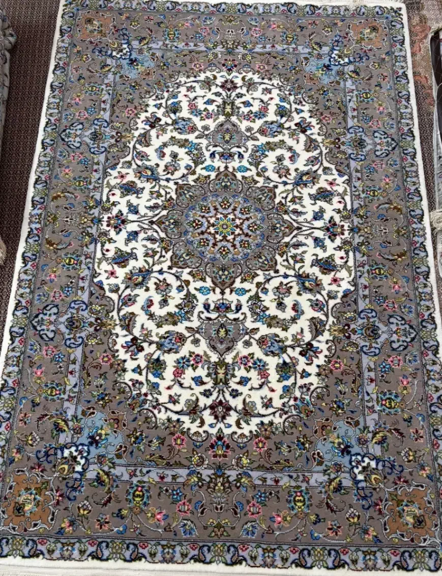 قالیچه دست بافت ۳ متری کرک و ابریشم|فرش|تهران, استاد معین|دیوار