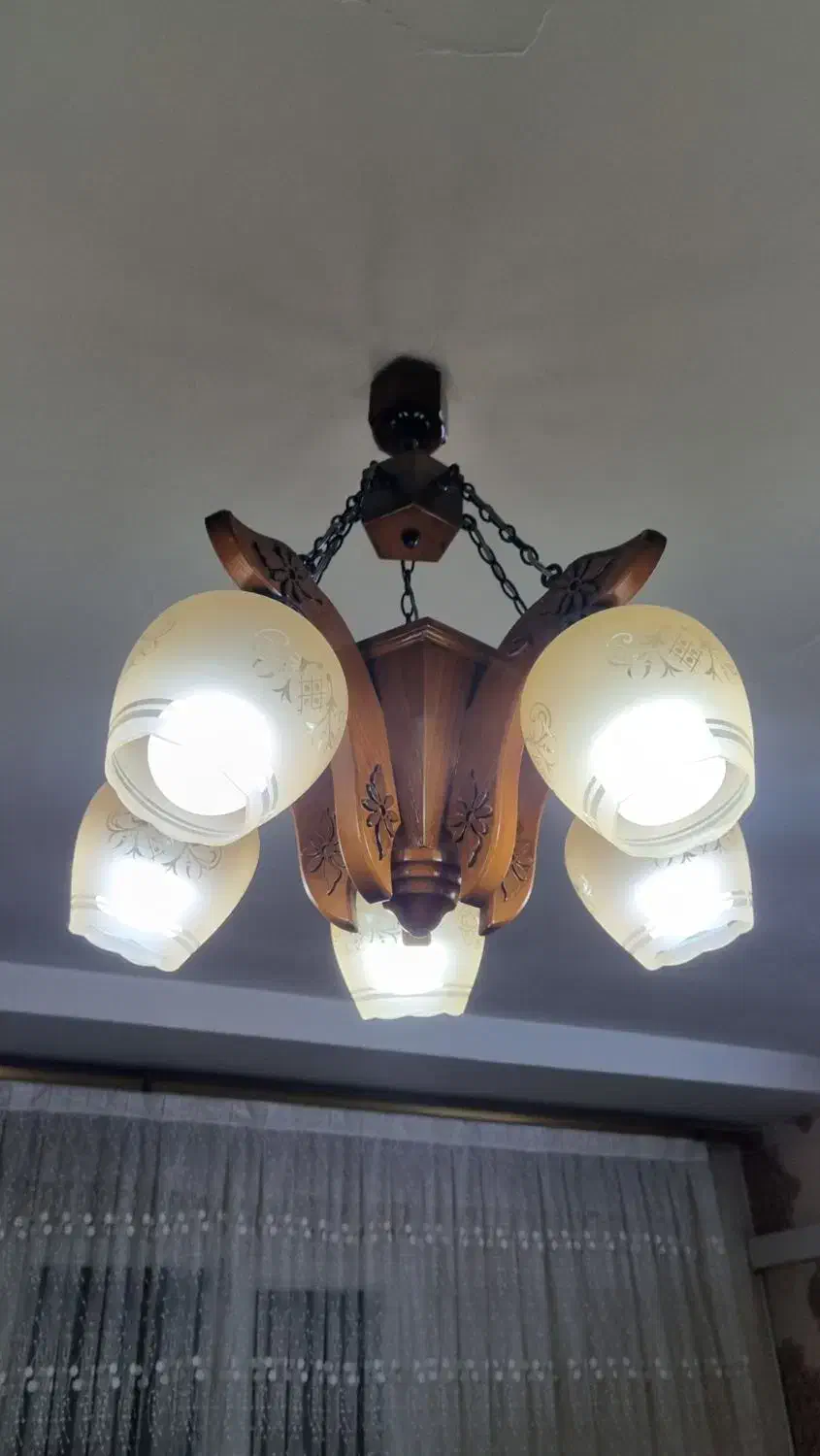 لوستر چوبی|لوستر و چراغ آویز|کرج, کیانمهر|دیوار