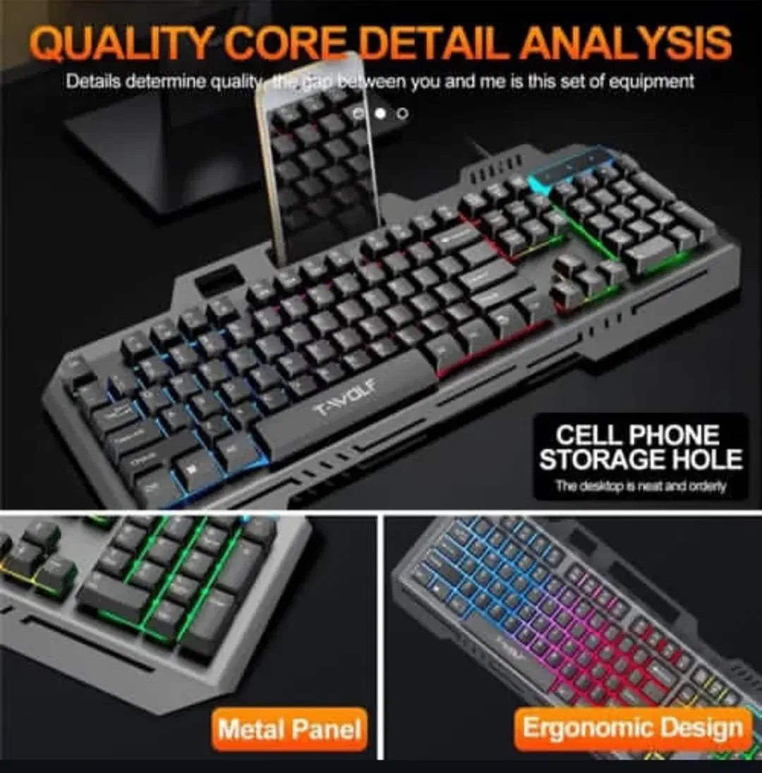 کیبورد گیمینگ  rgb دار چند حالته|قطعات و لوازم جانبی رایانه|ابهر, |دیوار